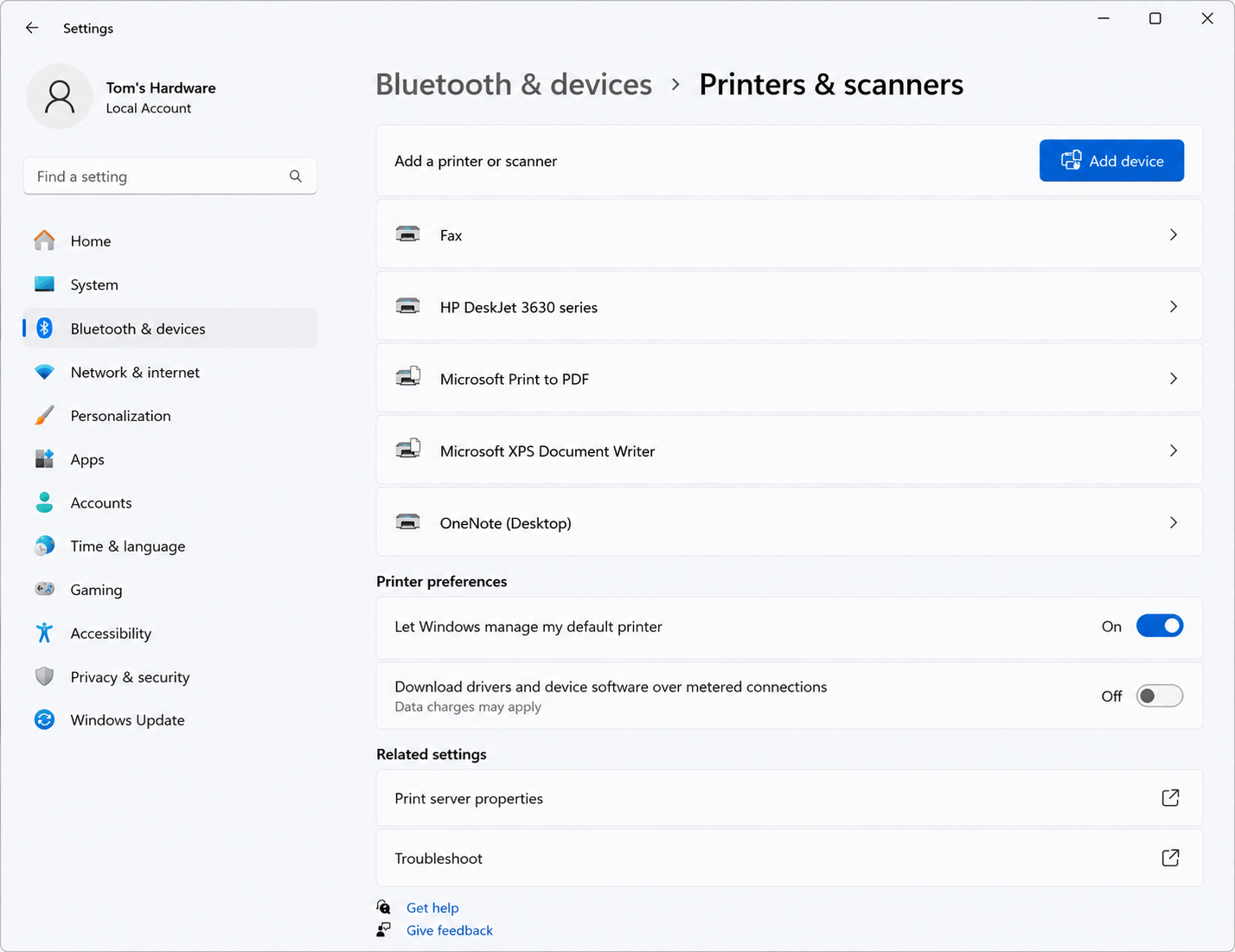 Printer Setup